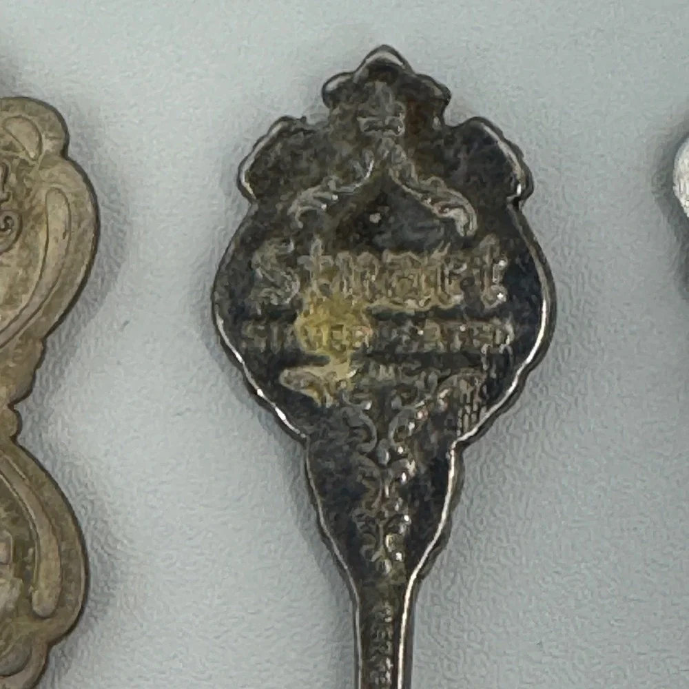 Vtg Canada Souvenir Spoon Lot 4 Enamel Niagara Falls Toronto Banff‎ Maple Leaf